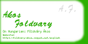 akos foldvary business card